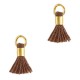 Ibiza style mini Tassel 0.7cm Gold-antler brown